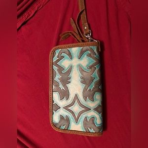 Custom Leather wristlet wallet Double J brand